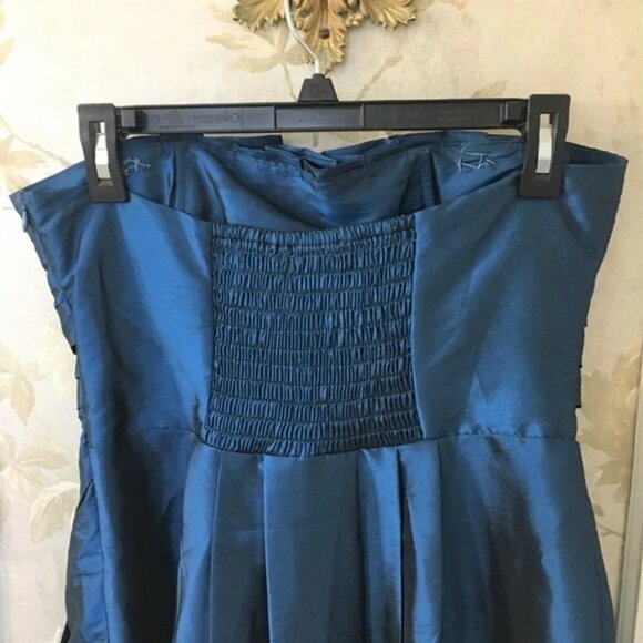 Forever 21 Dark Blue Strapless Short Taffeta Party Dress,Size L - Picture 5 of 7
